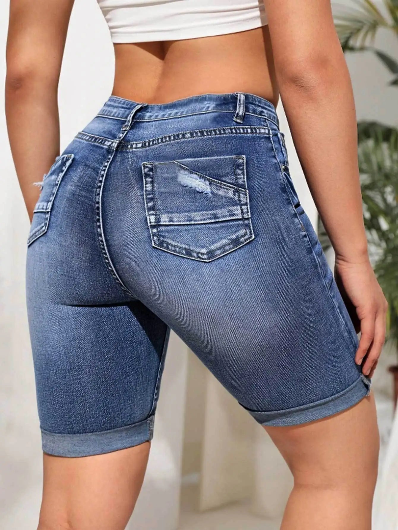 Short en Jean Taille Haute