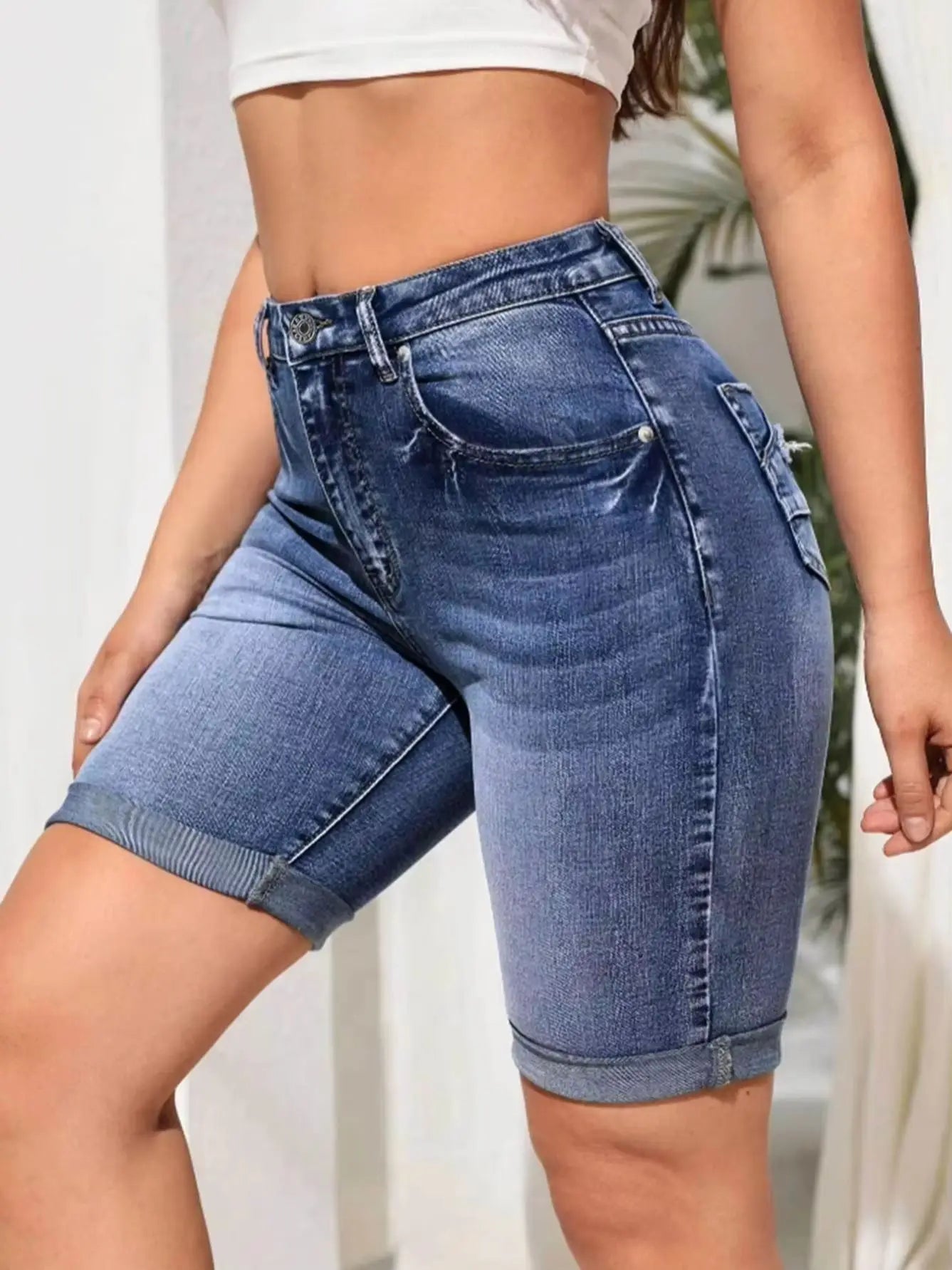 Short en Jean Taille Haute