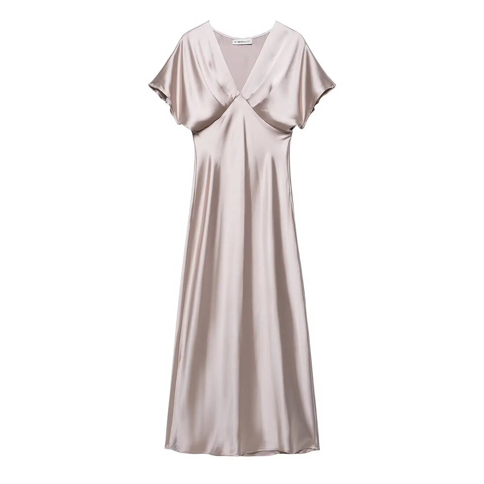 Robe longue satinée