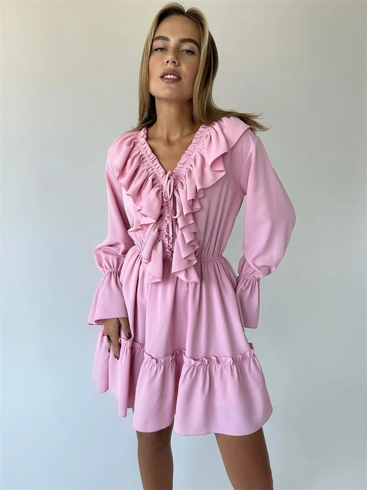 Robe Courte à Volants