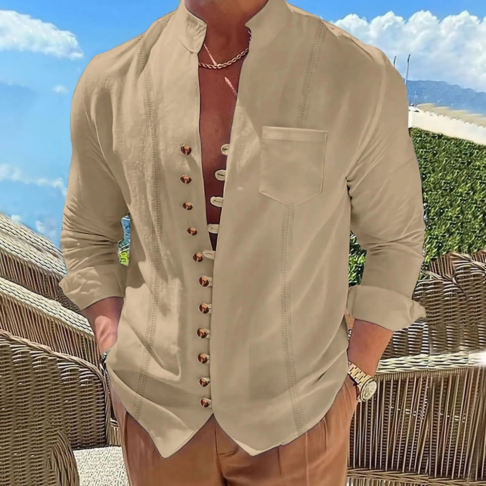 Chemise Col Mao