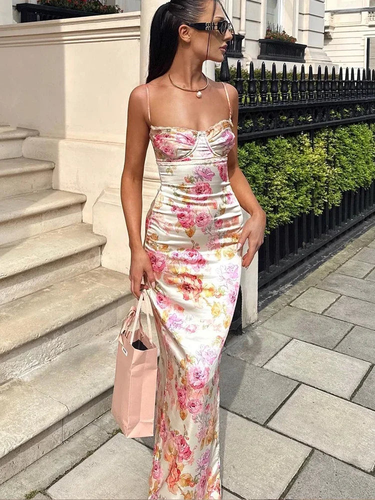 Robe longue élégante floral