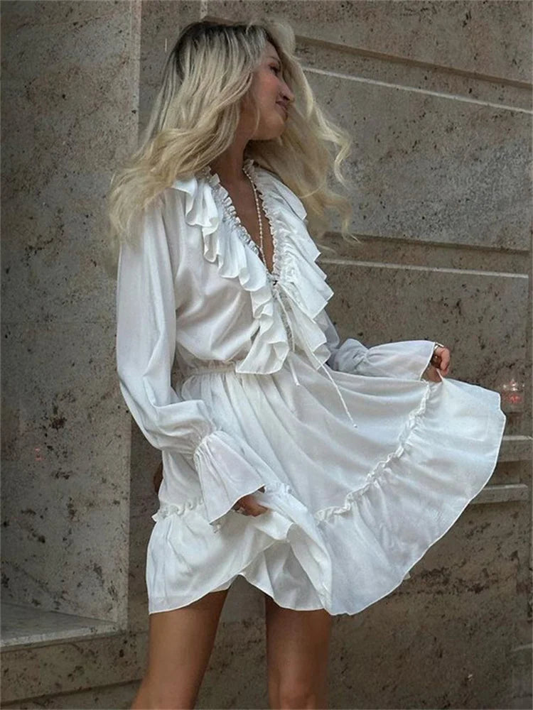 Robe Courte à Volants