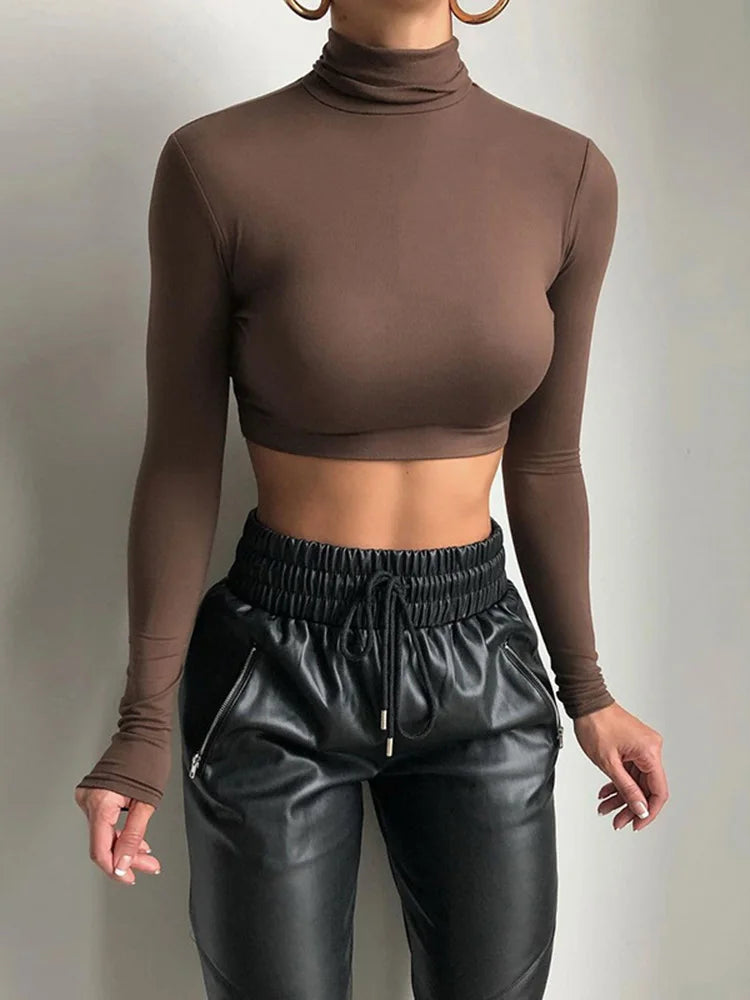 Haut col roulé slim pour femme