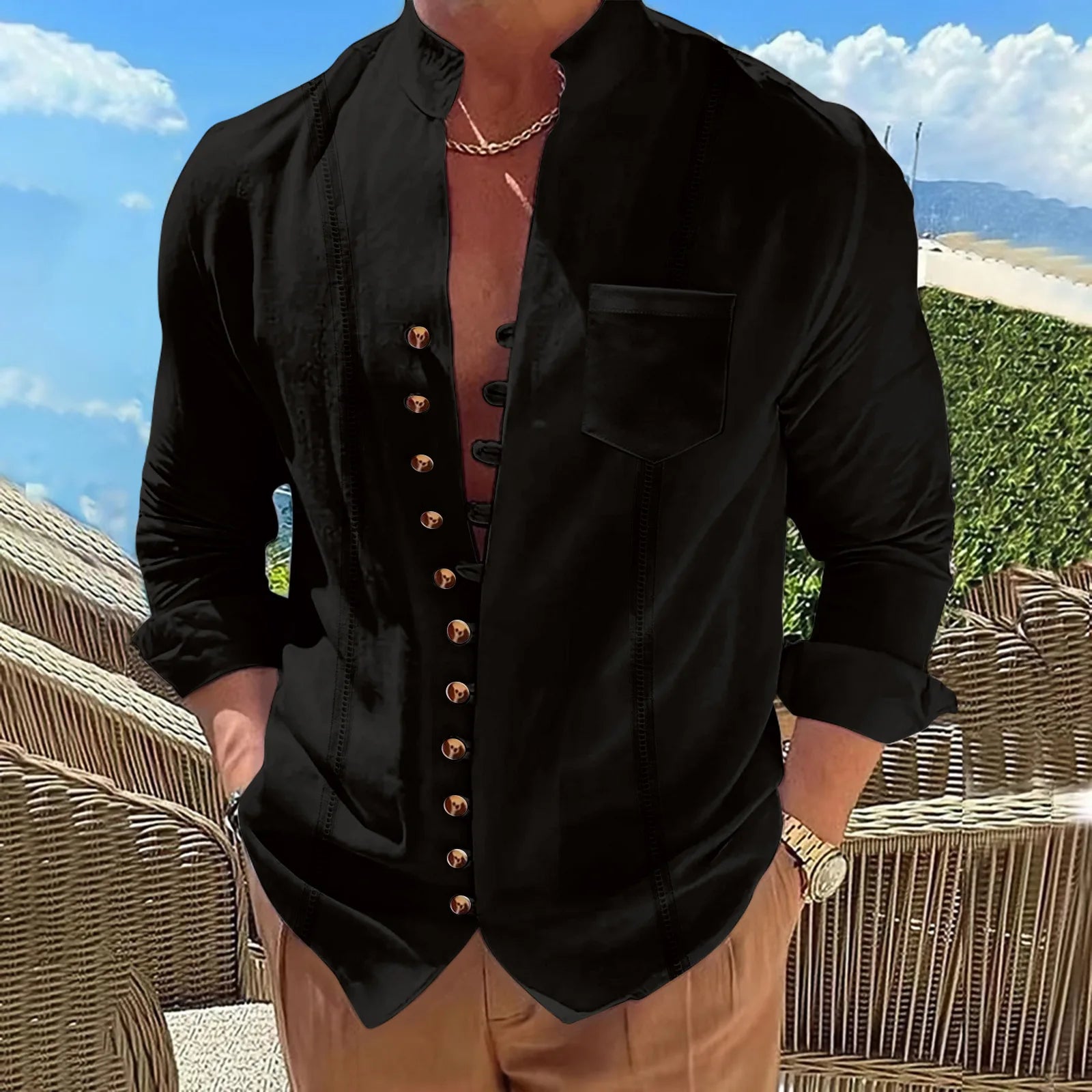 Chemise Col Mao