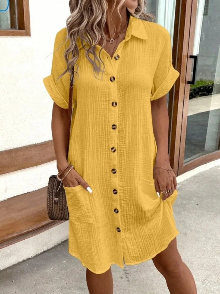 Robe Chemise Élégante à Boutons