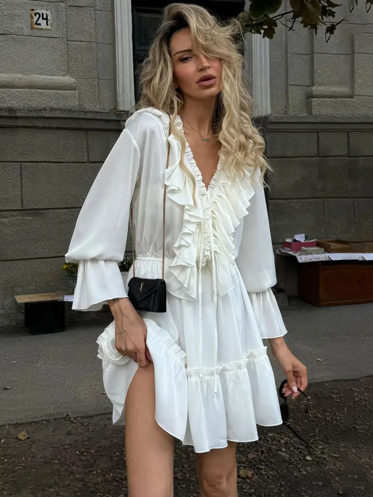 Robe Courte à Volants
