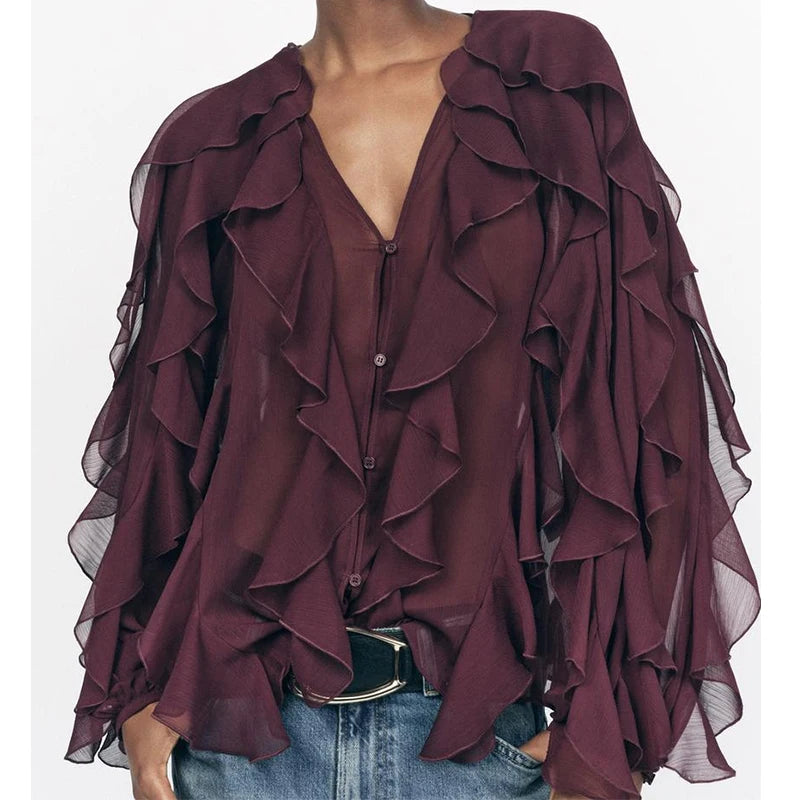 Blouse à Volants Élégante