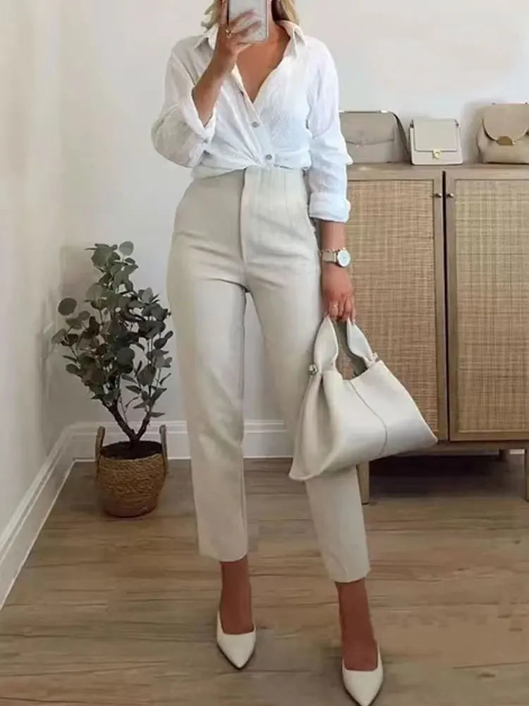 Pantalon Femme Taille Haute