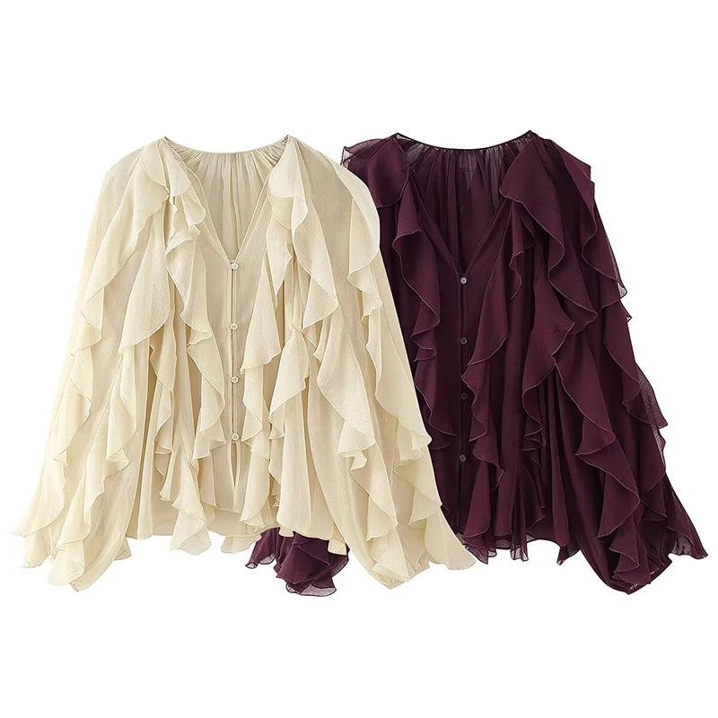 Blouse à Volants Élégante