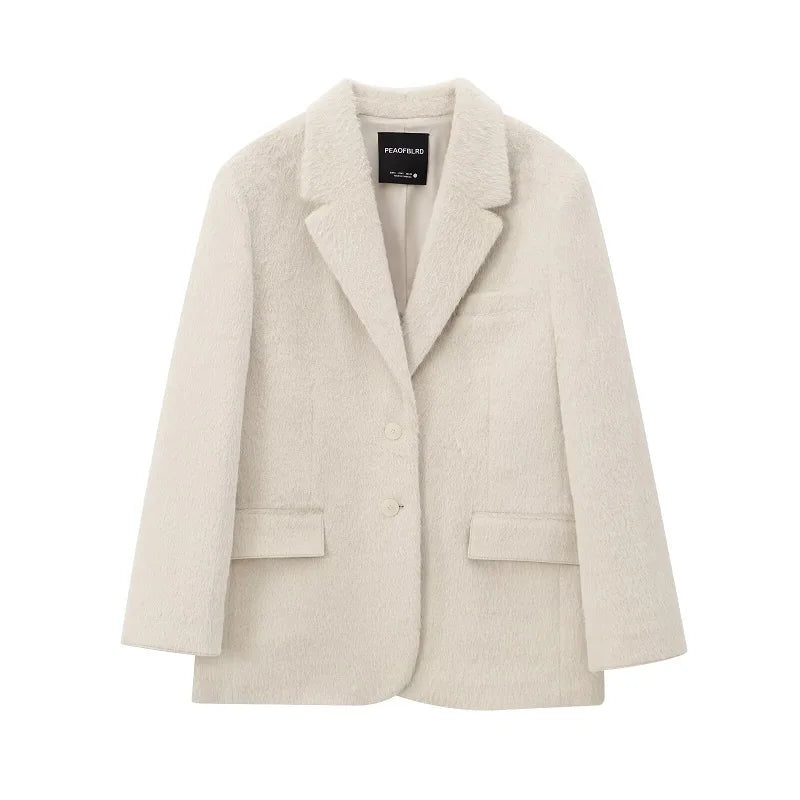 Blazer Long avec Fausse Fourrure