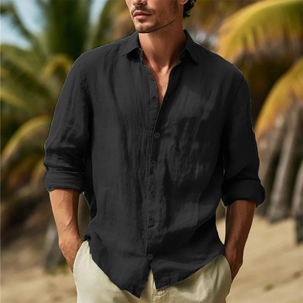 Chemise en lin mélangé