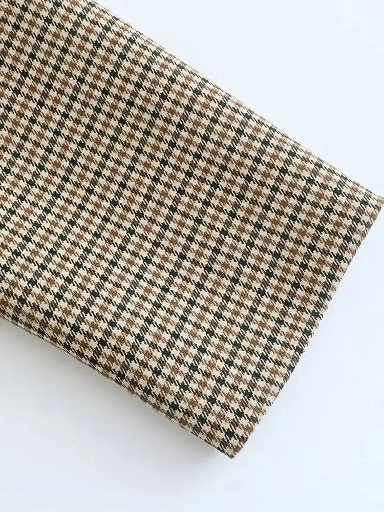 Blazer Femme à Carreaux – Élégance Décontractée