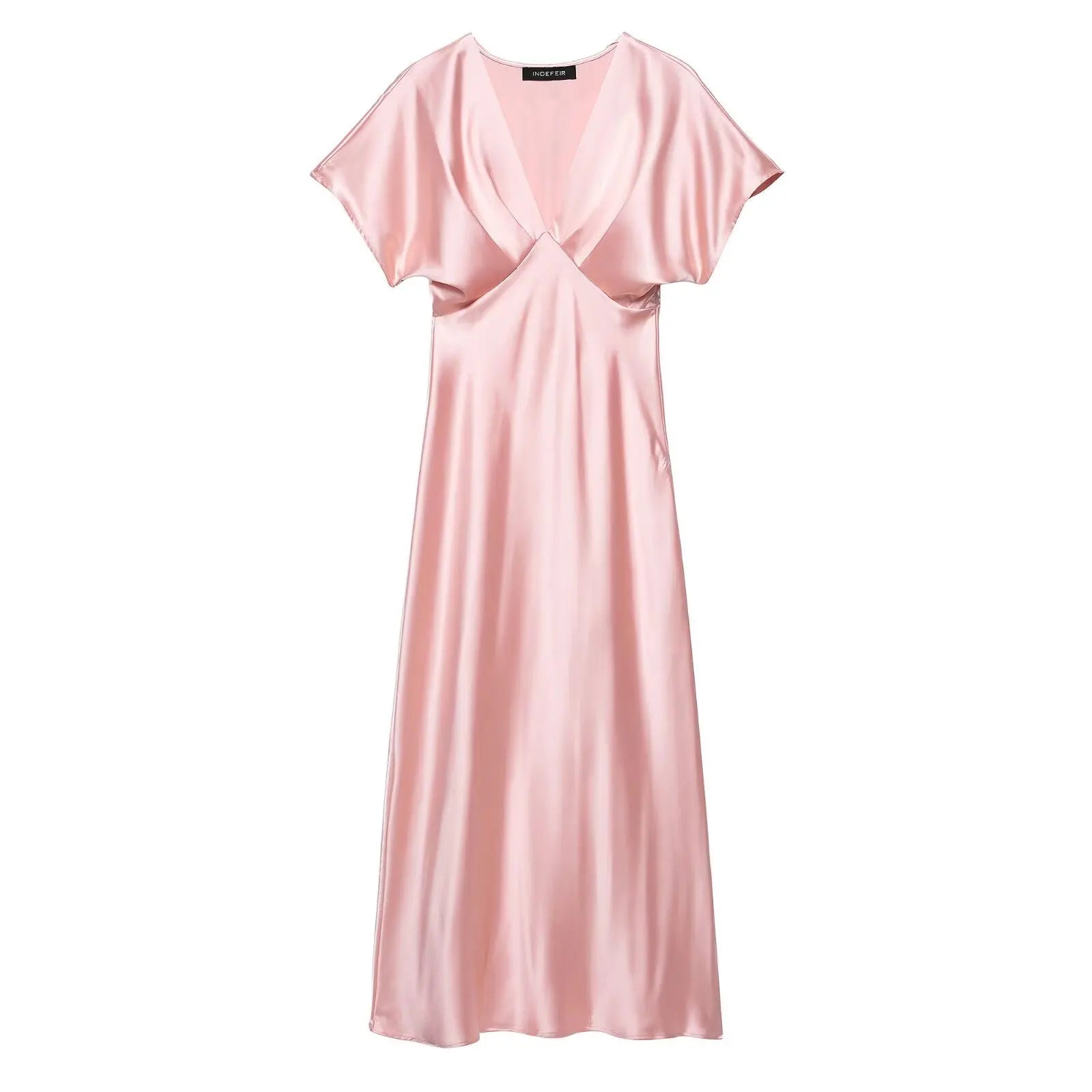 Robe longue satinée