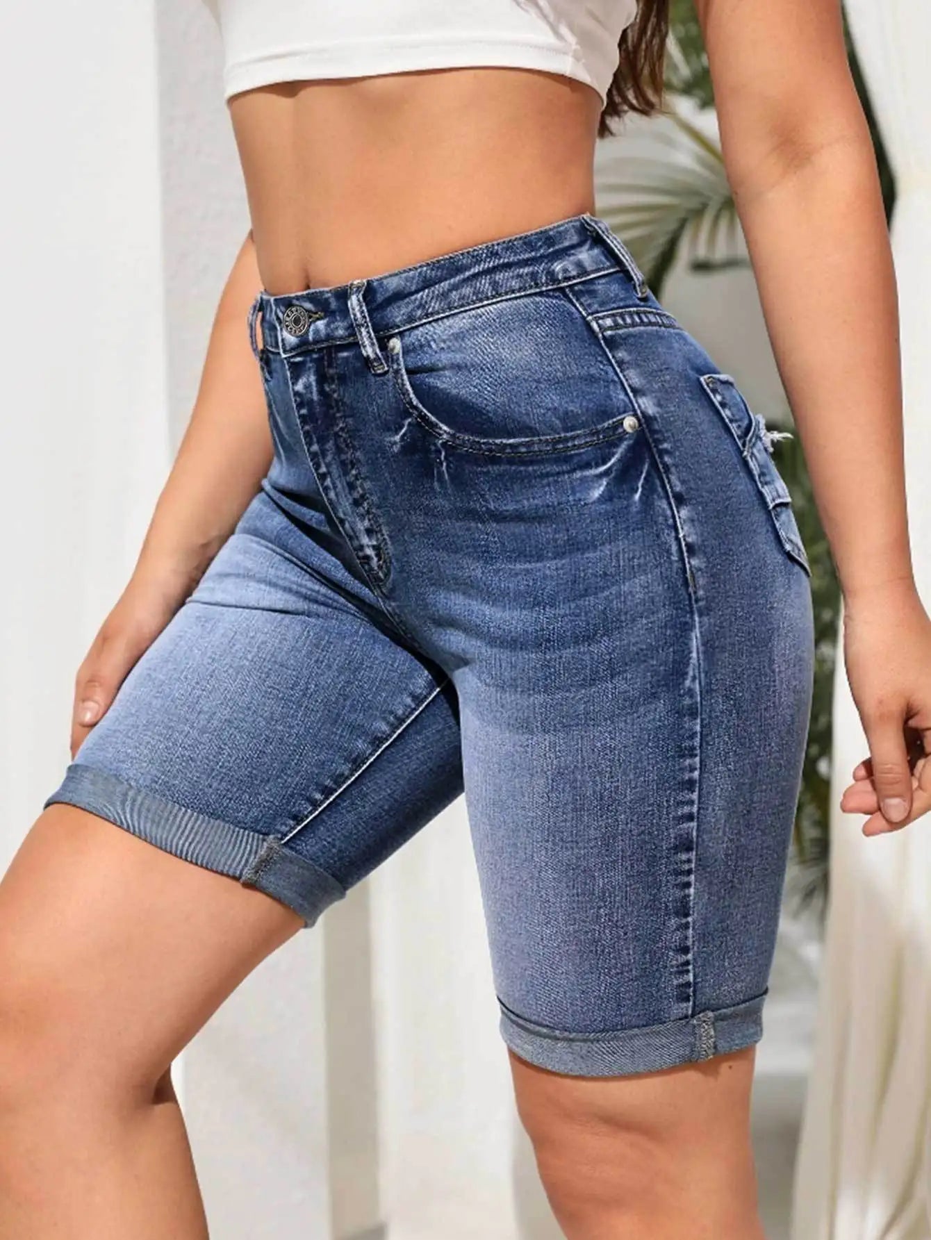 Short en Jean Taille Haute
