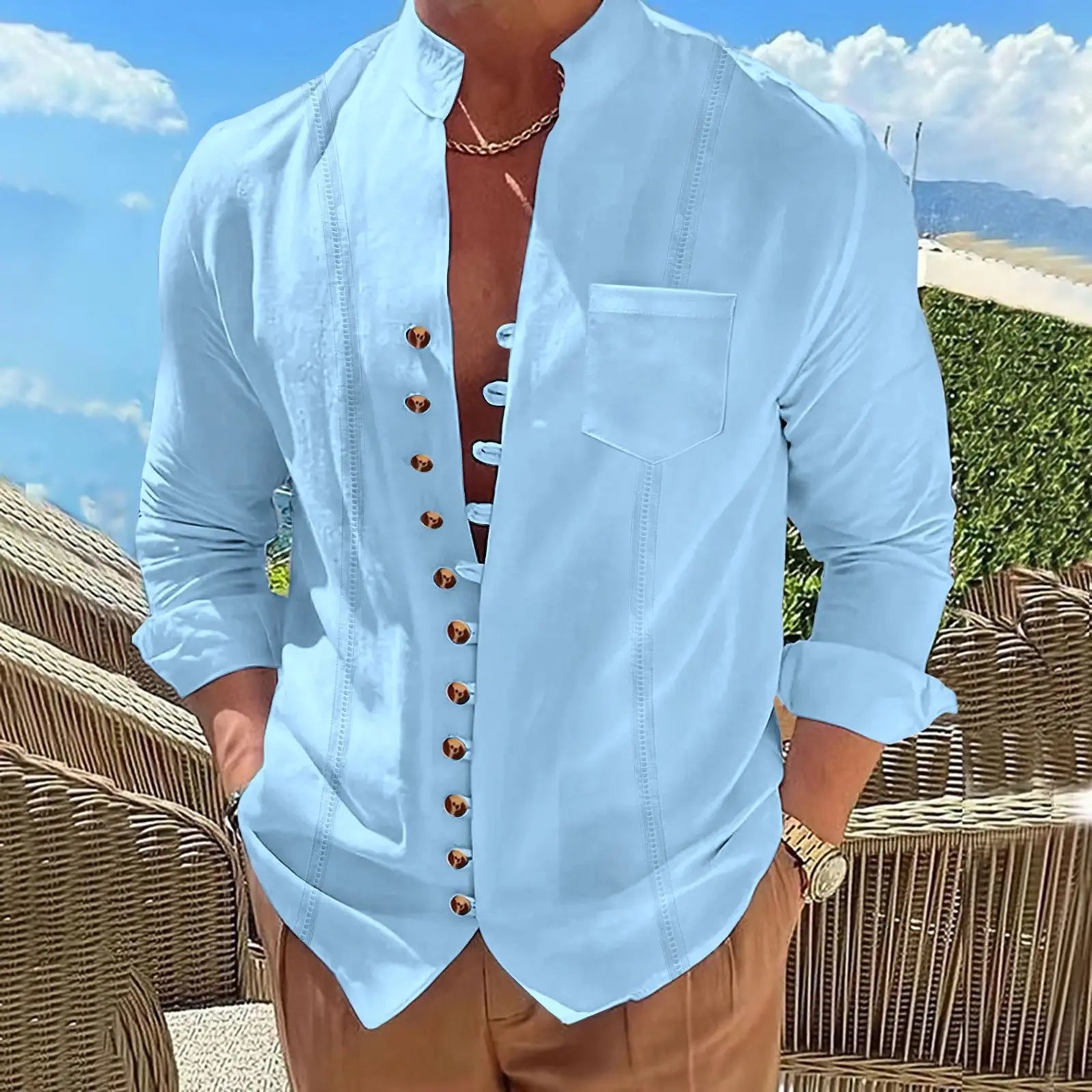 Chemise Col Mao