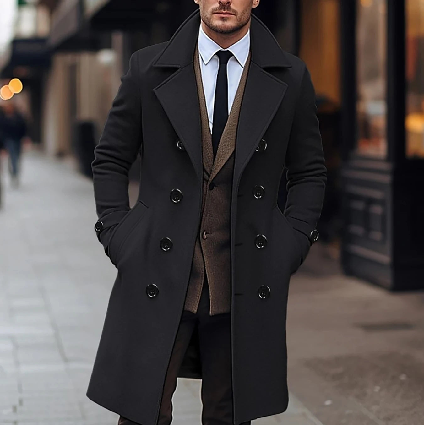 Manteau Homme Casual Double Boutonnage