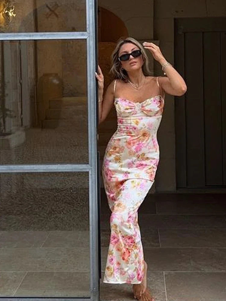 Robe longue élégante floral