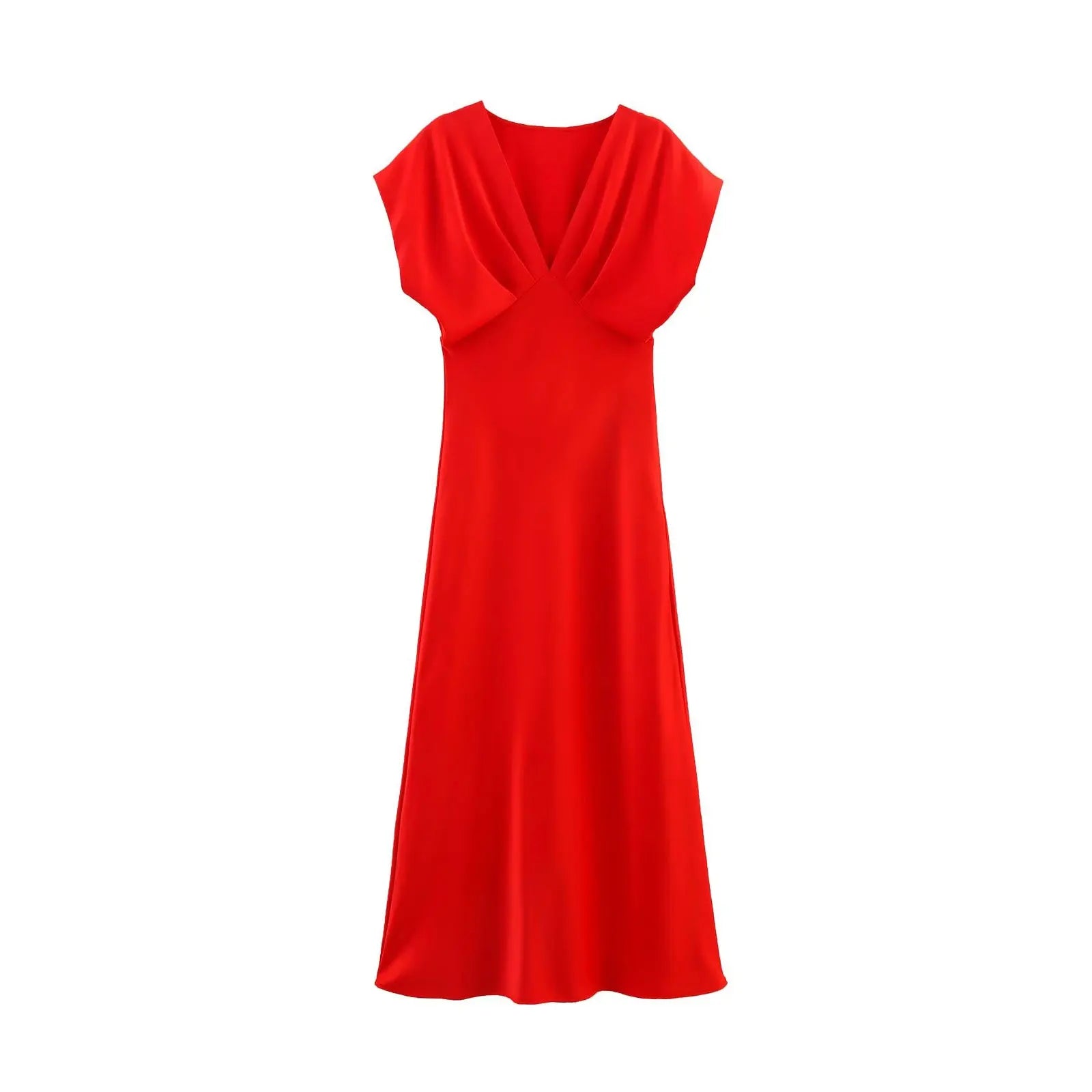 Robe longue satinée