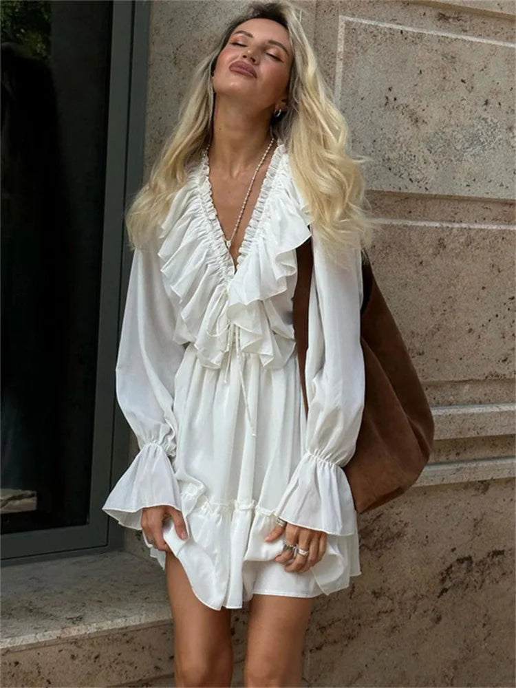 Robe Courte à Volants