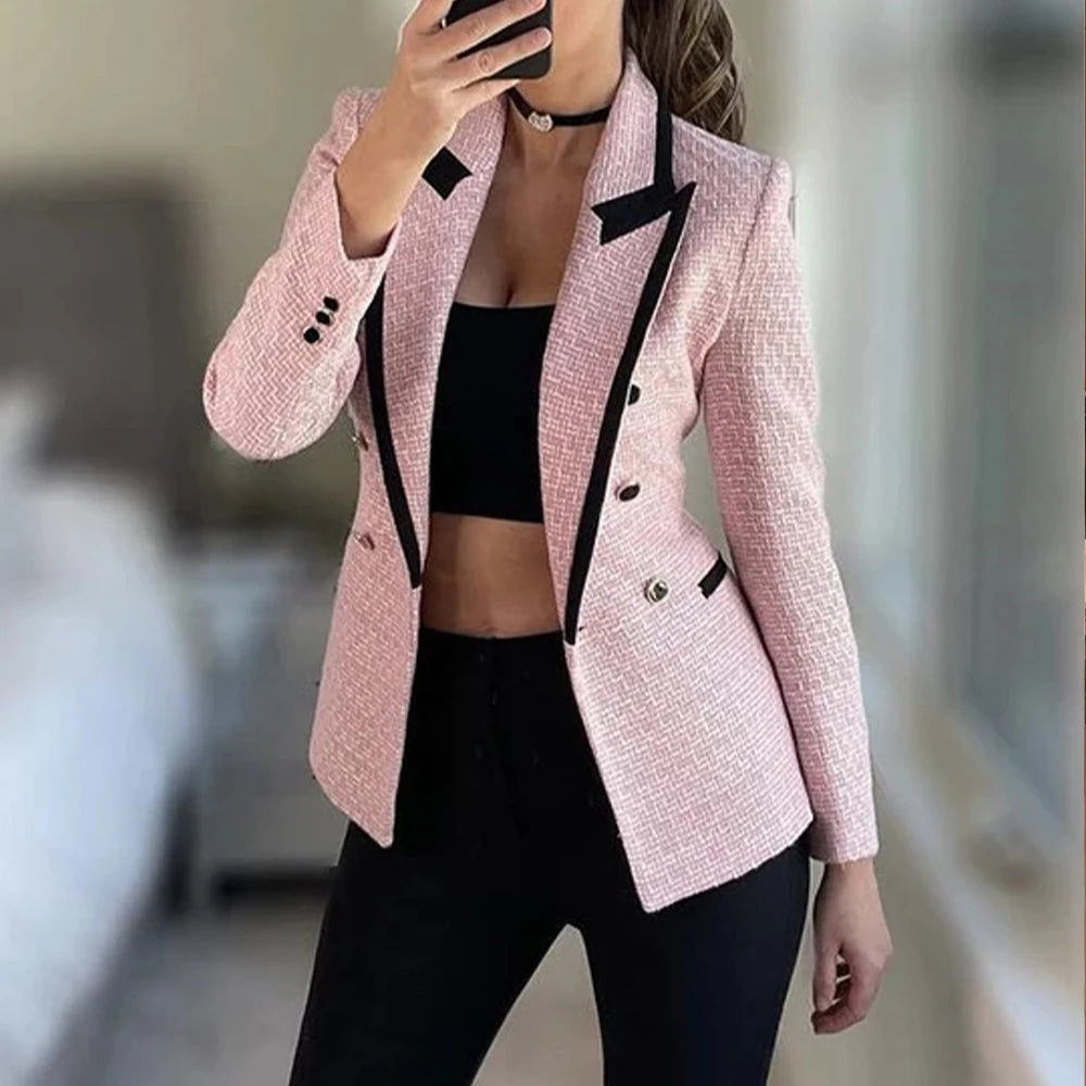 Blazer Patchwork Double Boutonnage