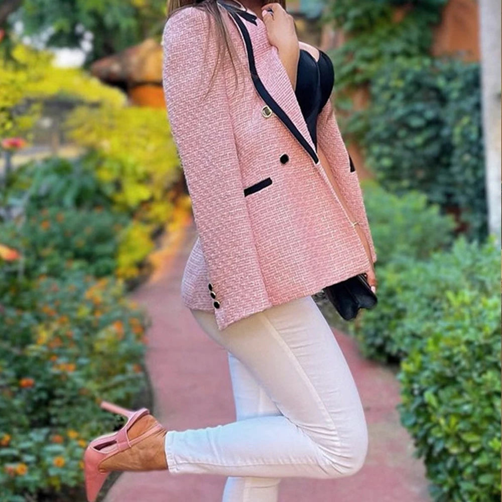 Blazer Patchwork Double Boutonnage