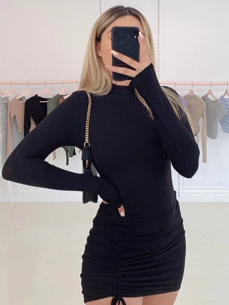 Robe Pull Moulante Col Roulé
