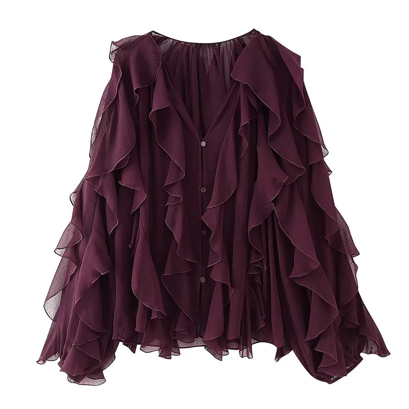 Blouse à Volants Élégante