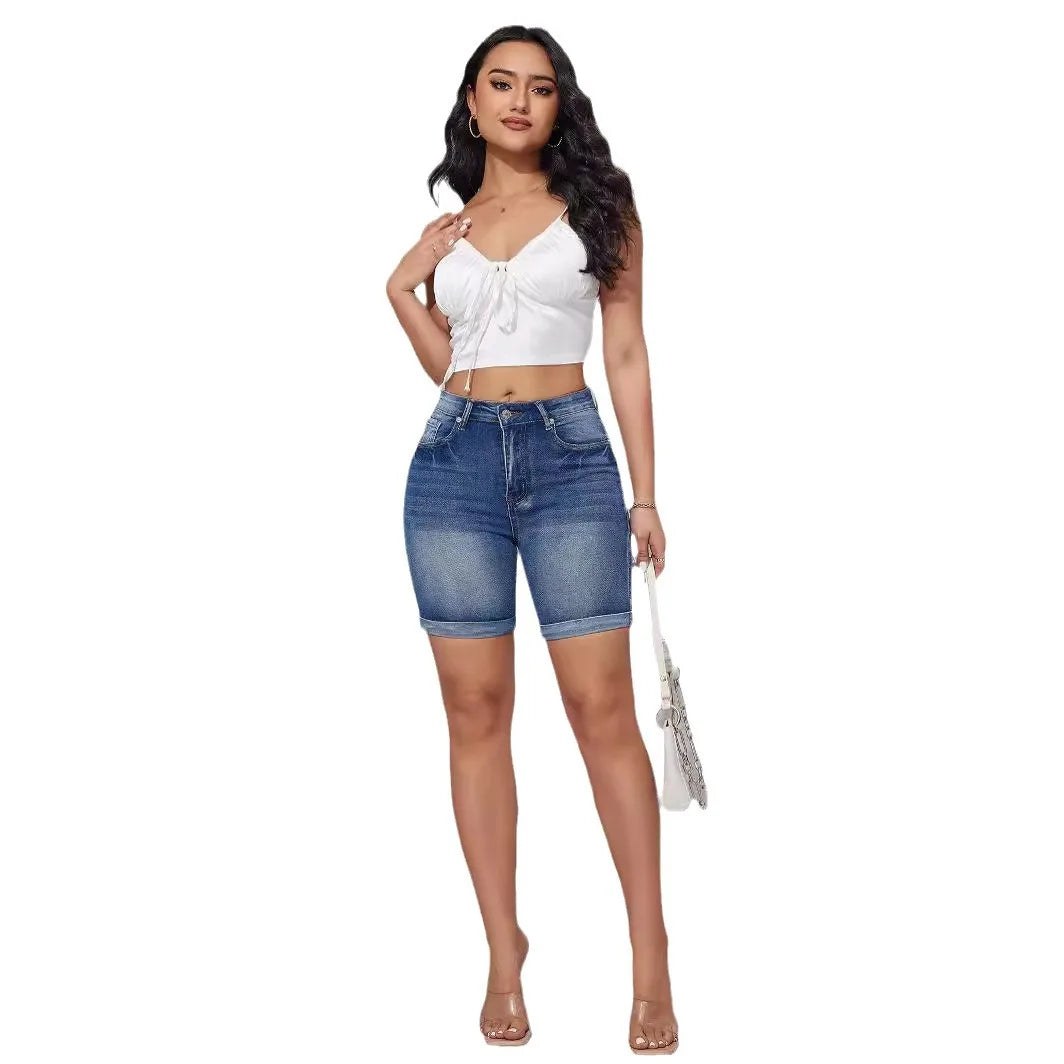Short en Jean Taille Haute