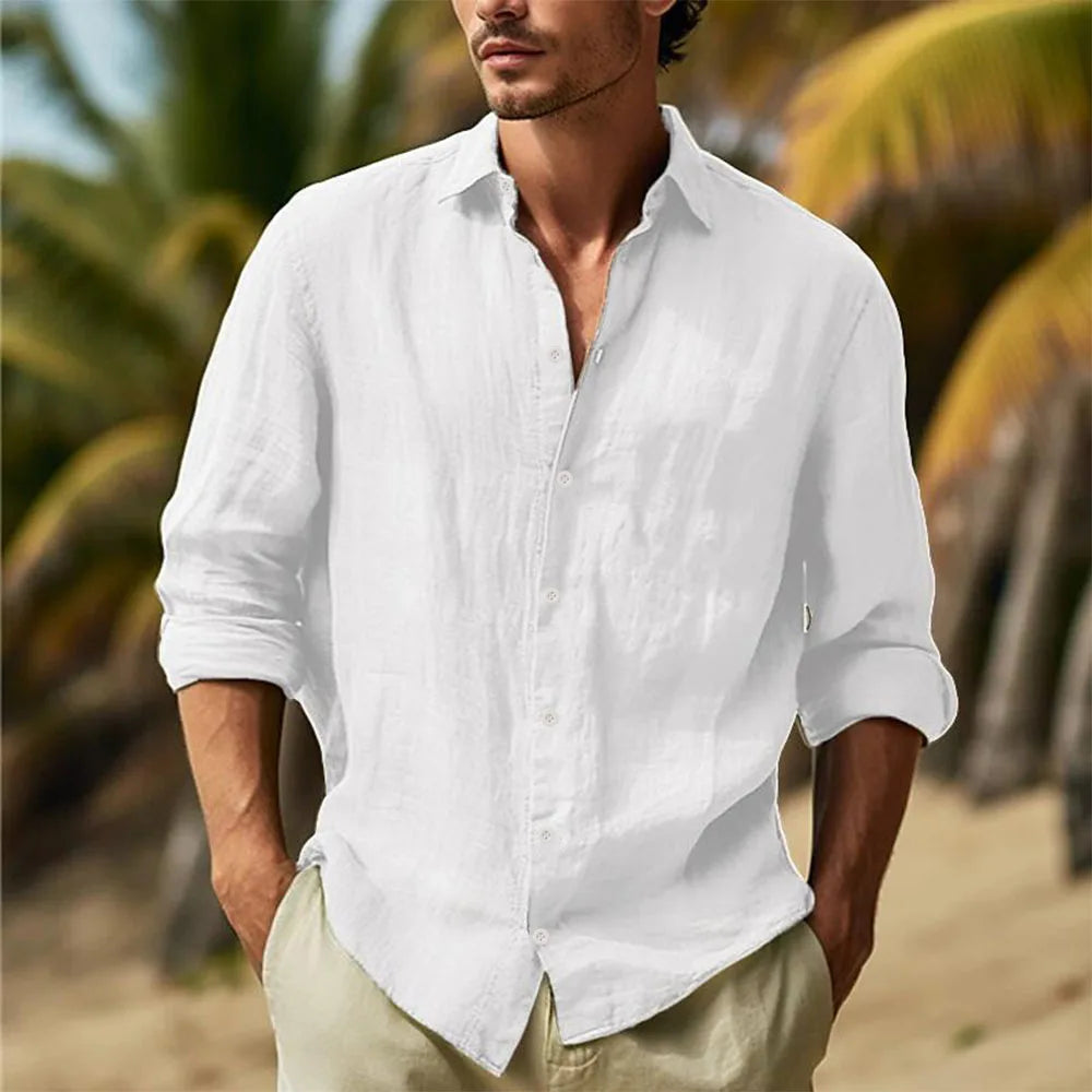 Chemise en lin mélangé