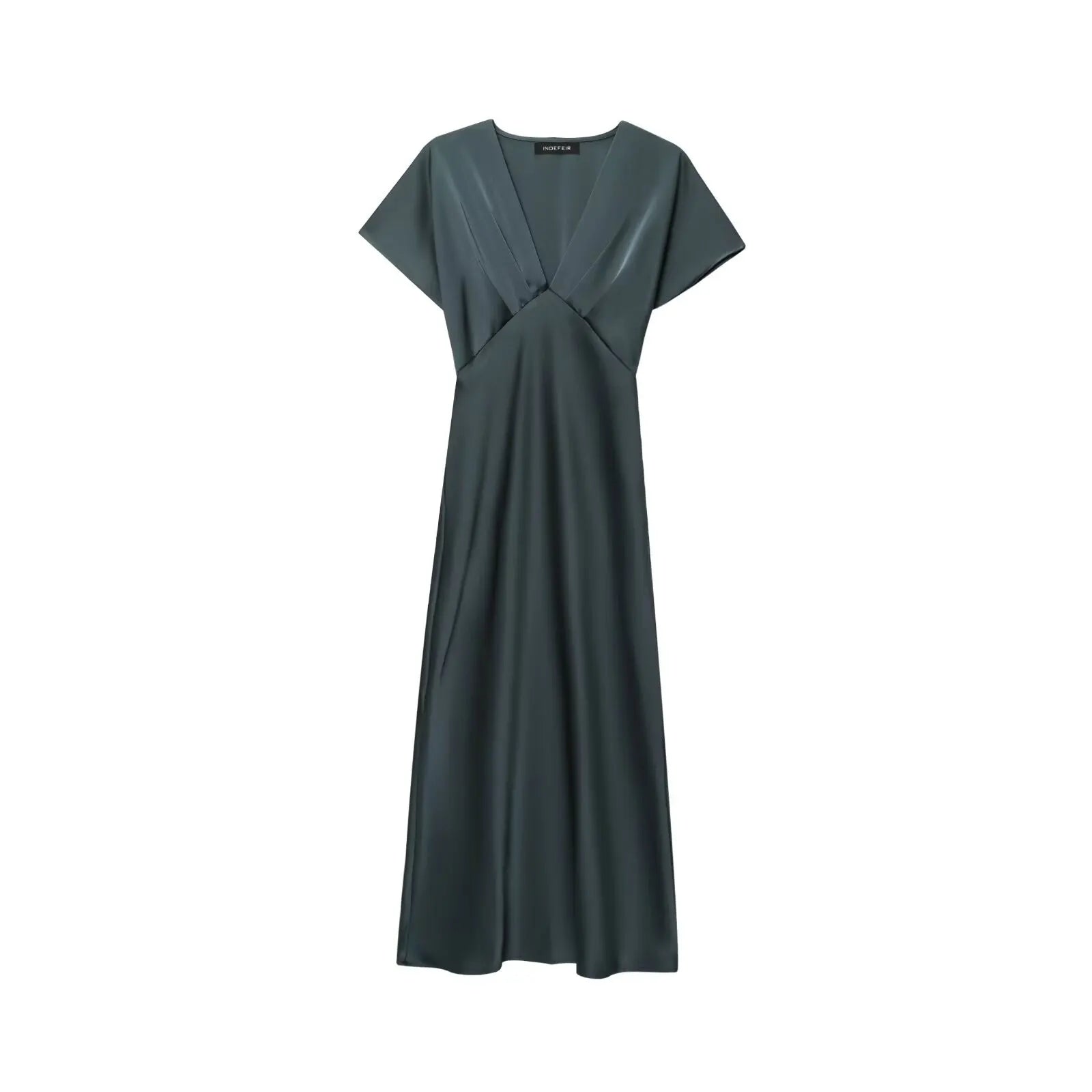 Robe longue satinée