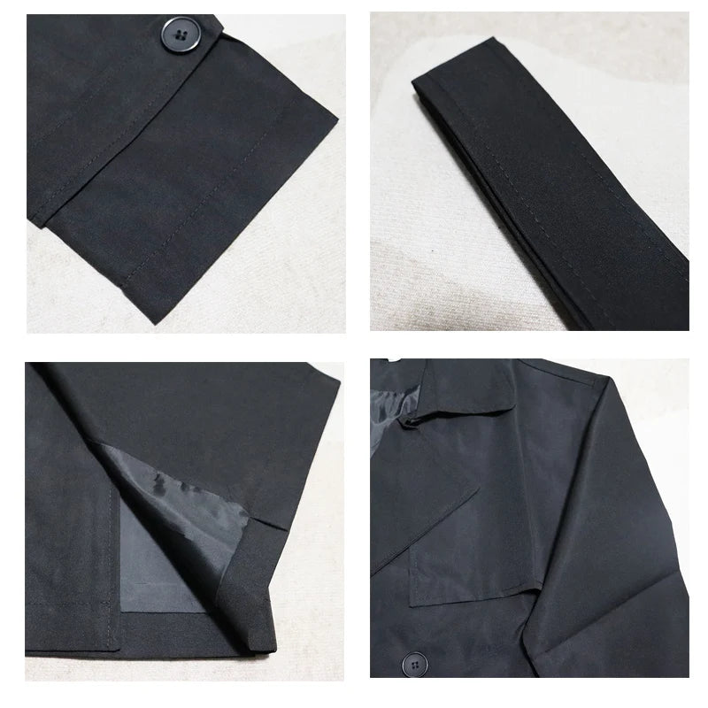 Trench Coat Homme Élégant à Double Boutonnage