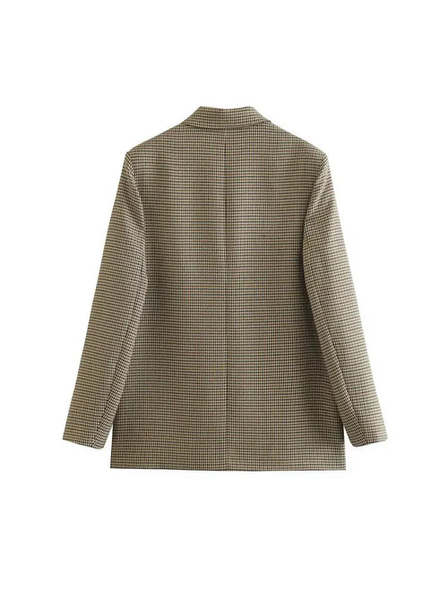 Blazer Femme à Carreaux – Élégance Décontractée