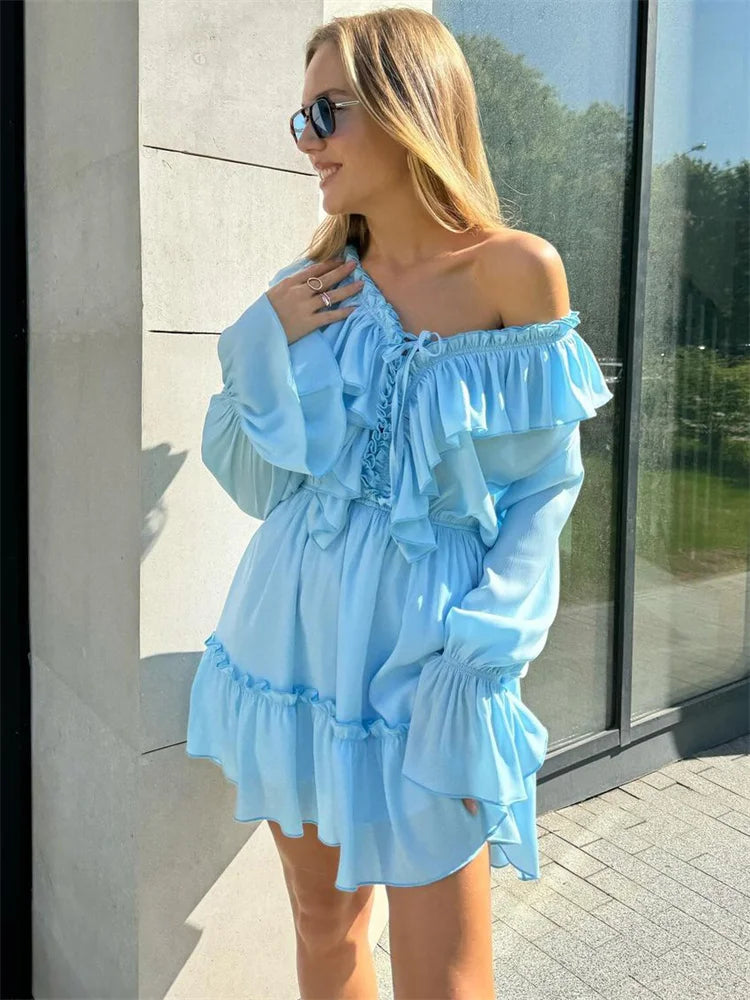 Robe Courte à Volants