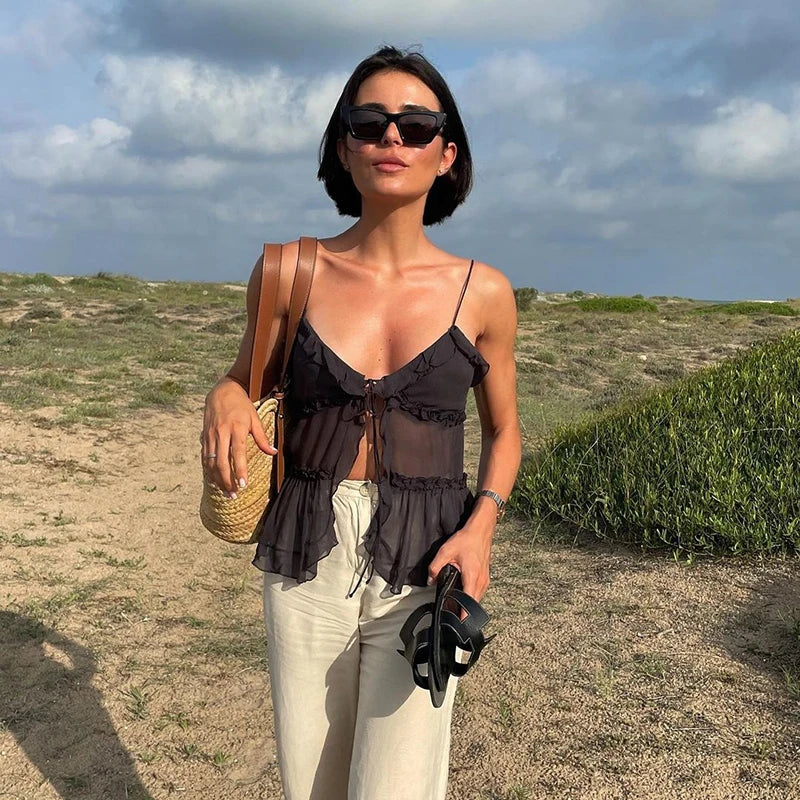 Top Camisole à Volants