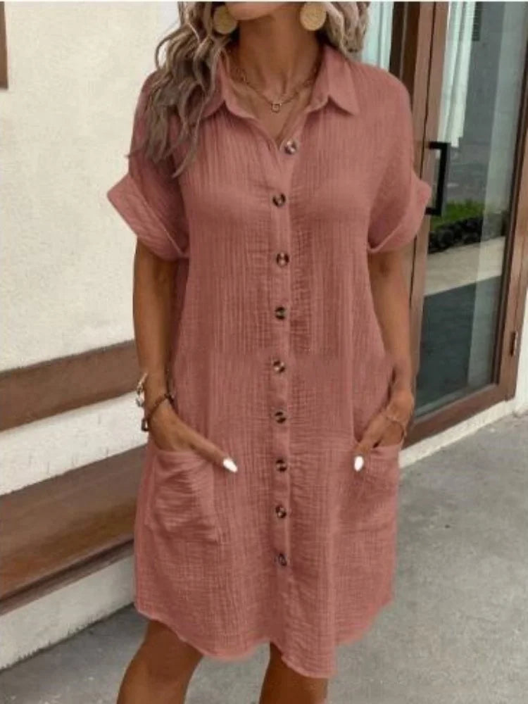 Robe Chemise Élégante à Boutons