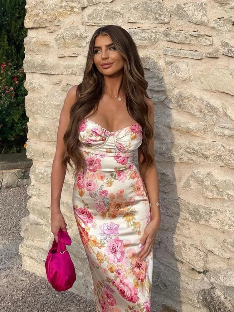 Robe longue élégante floral