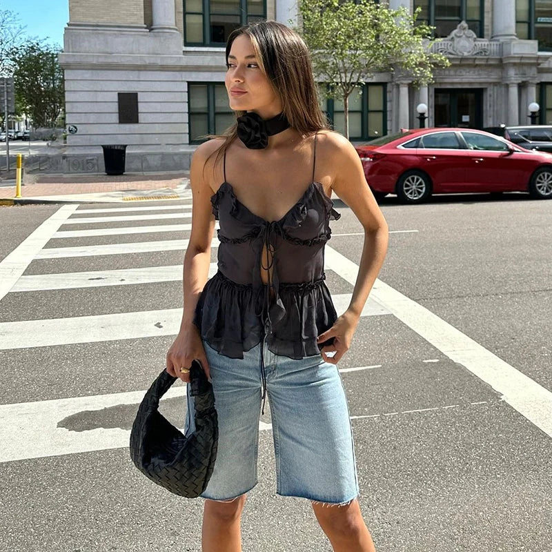 Top Camisole à Volants